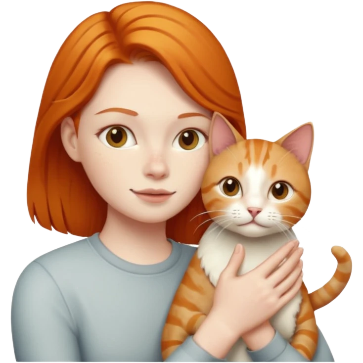Ginger person stroking a cat emoji