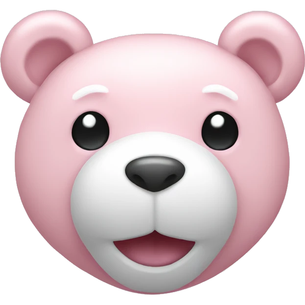 Light pink teddy bear with white heart emoji