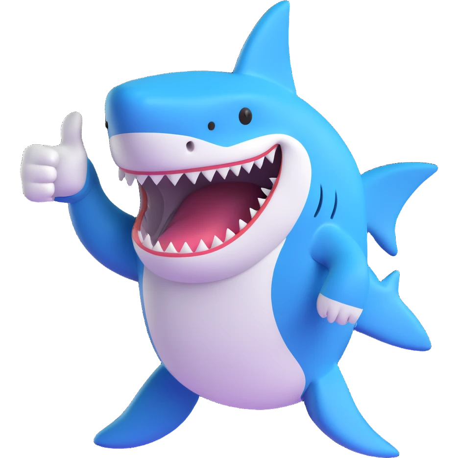 shark giving a thumbs up emoji