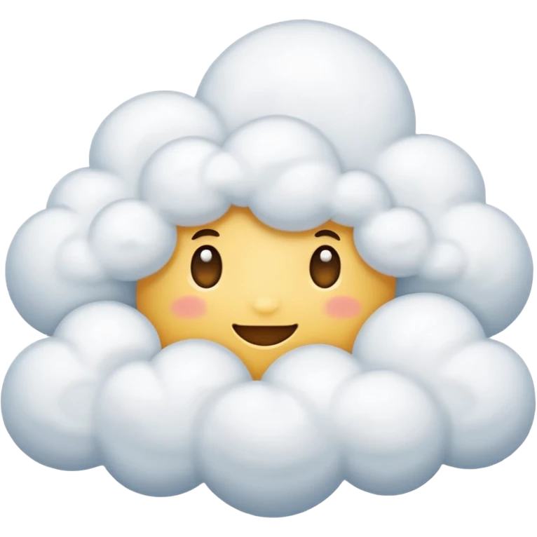 white cumulus cloud emoji