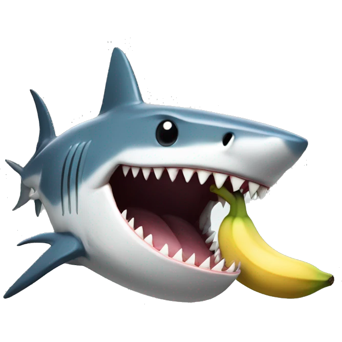 A shark eating a Banana  emoji