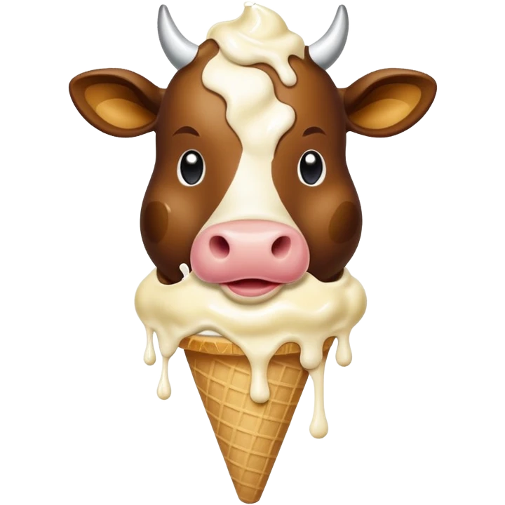 Cow eating ice cream  emoji