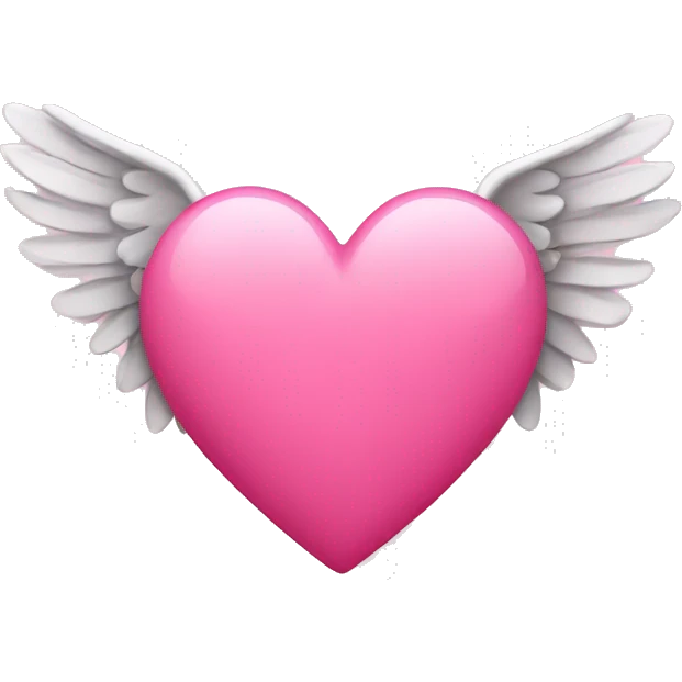 Pink heart with wings emoji