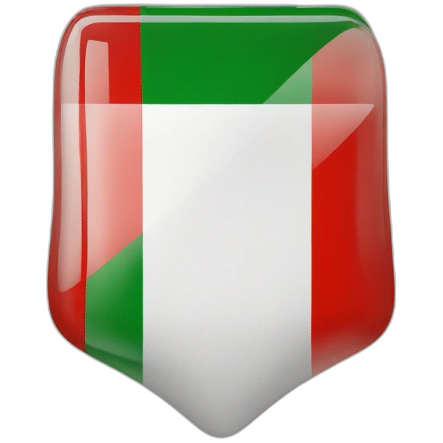 A glass-easted Italian flag emoji