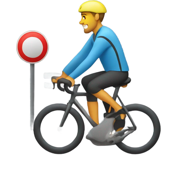 Cyclist in traffic emoji