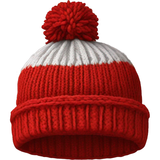 red knitted winter beanie on its own emoji
