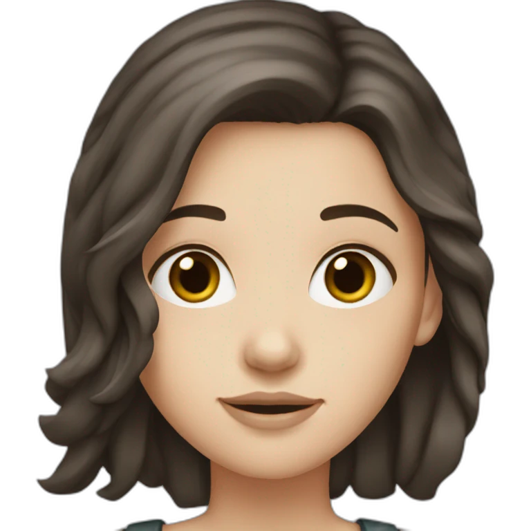 white girl with dark brown hair emoji