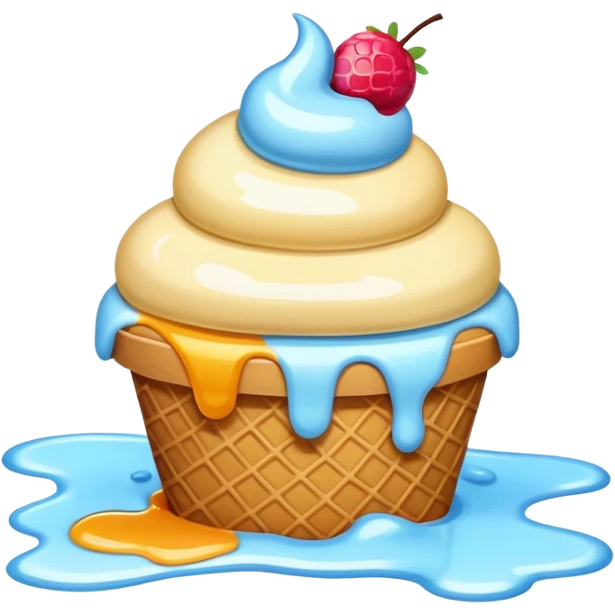Ice cream fallen on the ground emoji