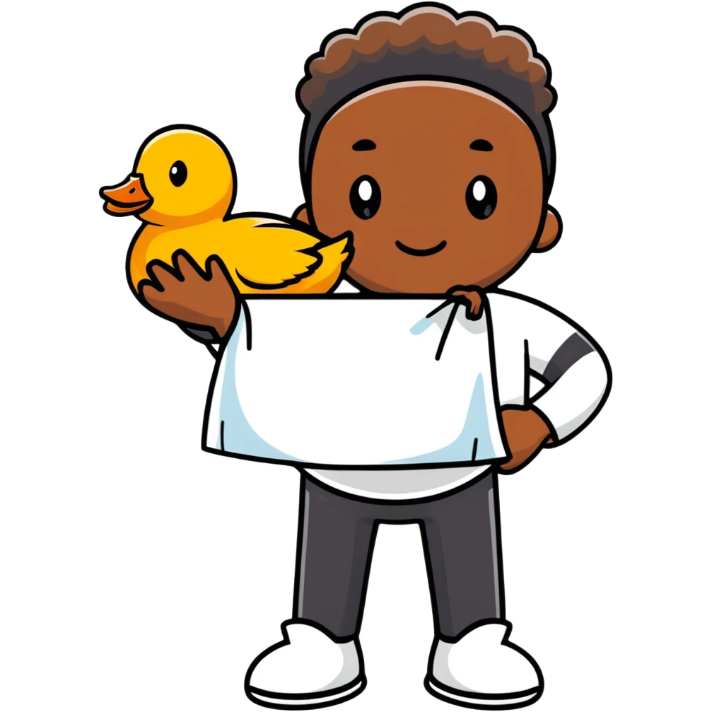 Black guy with a duck emoji