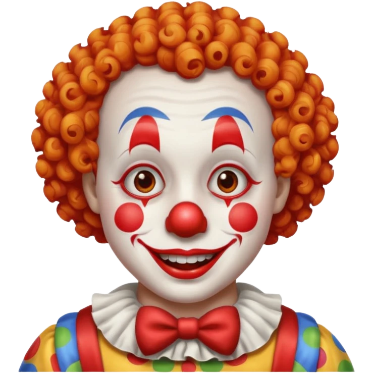 Clown with curly short hair emoji