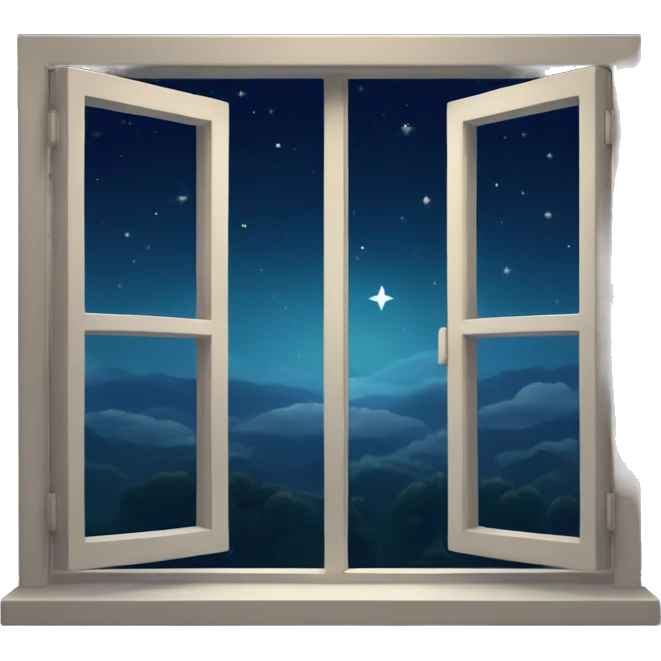 Window with night sky view  emoji