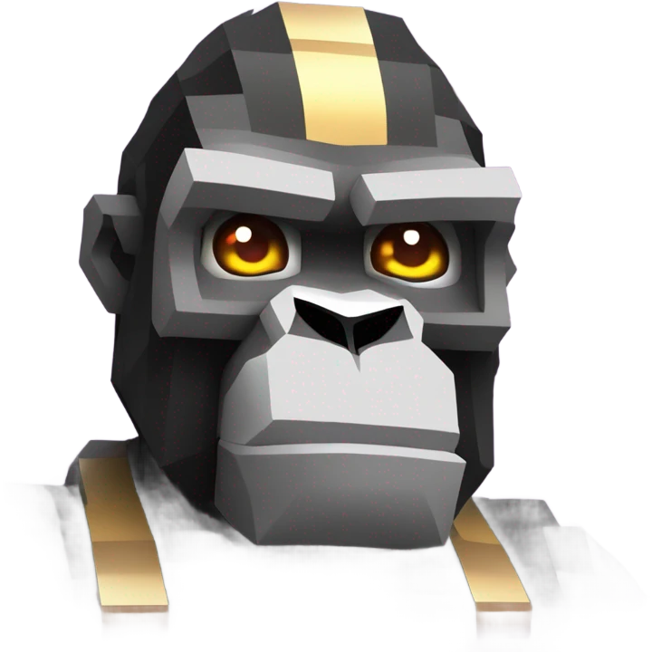 Low quality Minecraft gorilla with laser eyes emoji