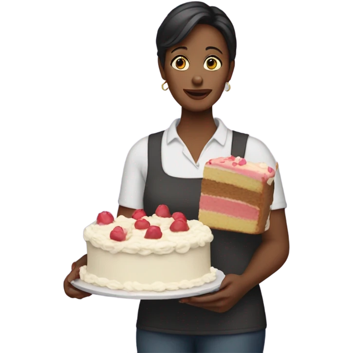 Mom holding cake emoji