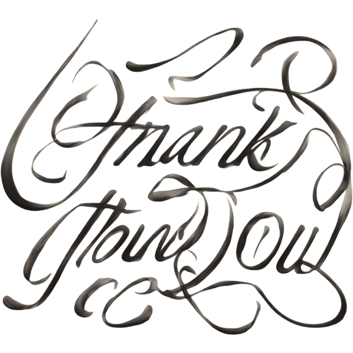 Calligraphy  thank you  emoji