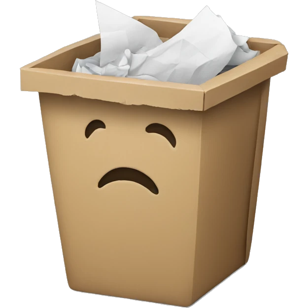 trash with paper emoji