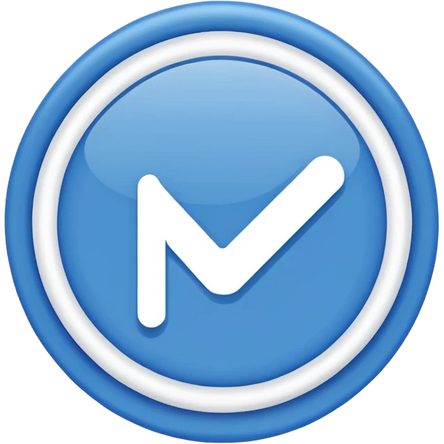 Generate an emoji A white tick in the blue circle.  emoji