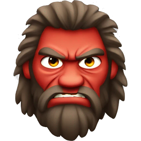 angry caveman red face emoji