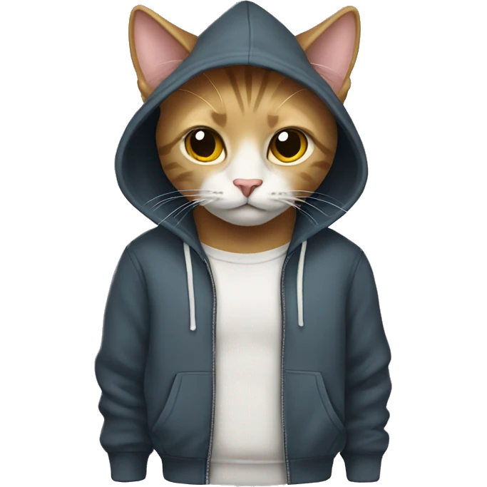 Cat wearing a hoodie  emoji