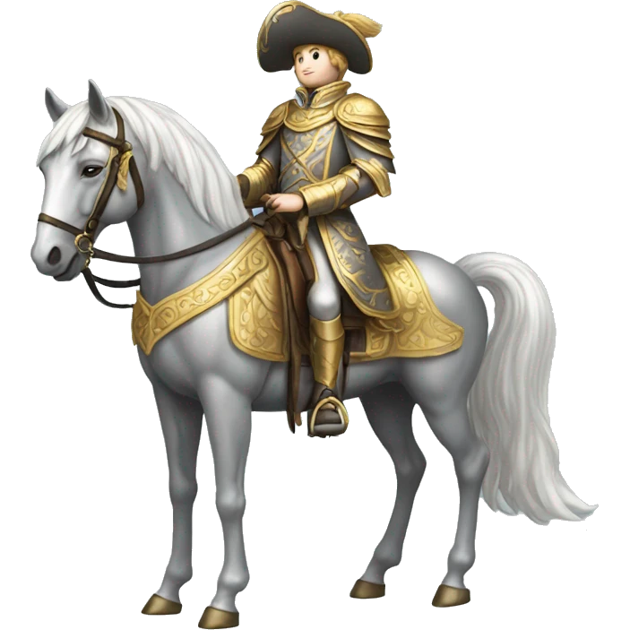 Gilded saddle vintage gray piebald horse gilded robes emoji