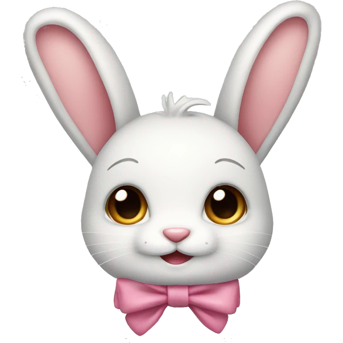 cute bunny with a bow emoji