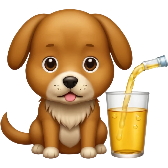 Dog drinking pee  emoji