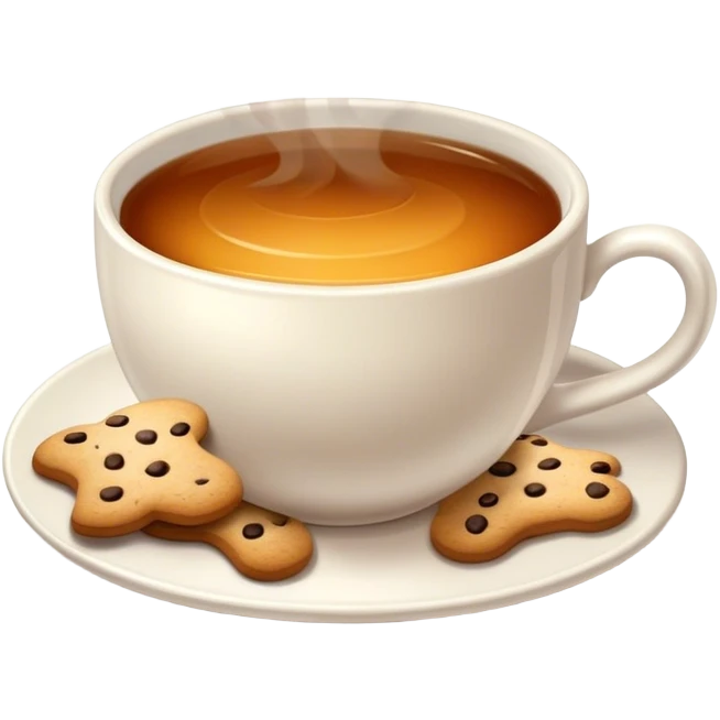cup of tea with cookies emoji