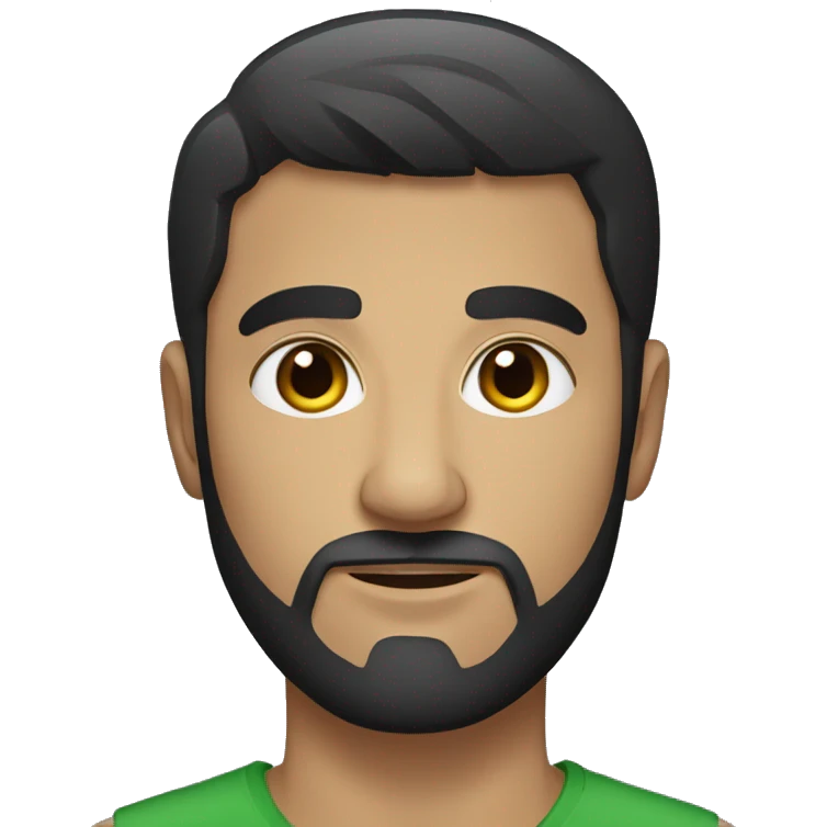 albanian male with short black hair and a short black beard emoji