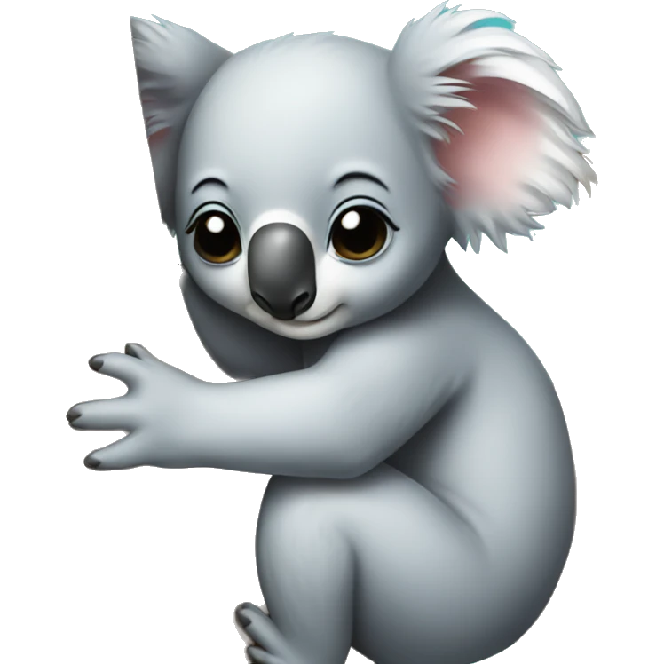 Baby koala hugging tree emoji