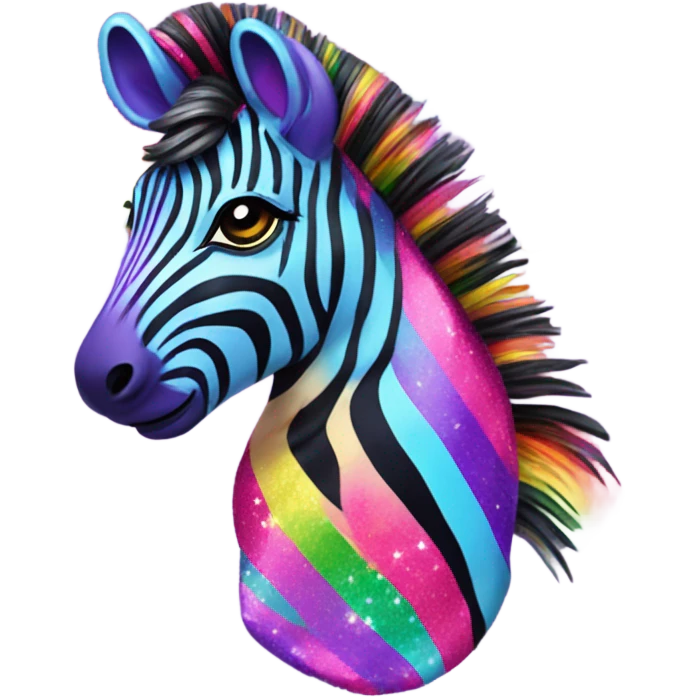 Lisa frank rainbow zebra with glitter purple stripes emoji