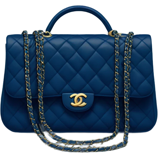 Dark blue classic chanel bag with legs emoji