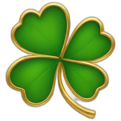 gold outline-four-leaf-clover emoji