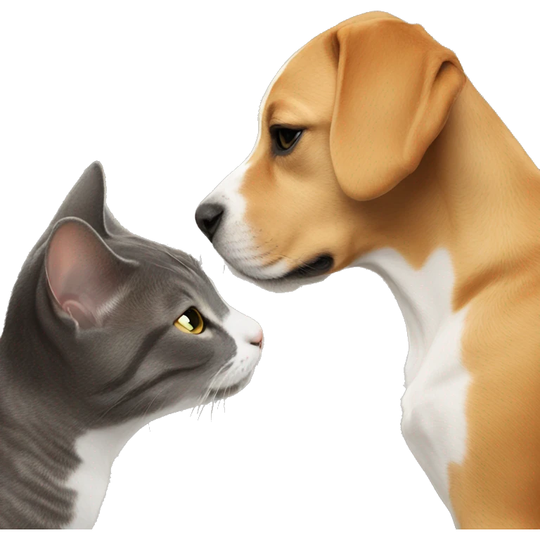 cat and dog kissing  emoji