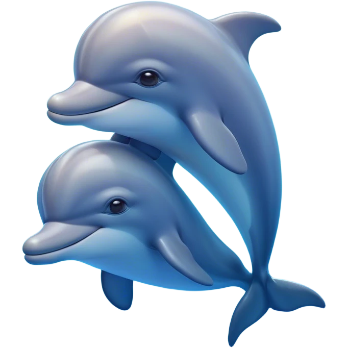 Cinematic Huggable Dolphin Portrait Emoji, Embracing a cuddly, rounded form with a soft, inviting silhouette and a gentle, warm smile, featuring smooth, glossy skin and large, endearing eyes that sparkle with affection, Simplified yet irresistibly adorable features, highly detailed, glowing with a tender, pastel aquatic glow, high shine, comforting and delightful, stylized with an air of plush marine lovability, soft glowing outline, capturing the essence of a super cute dolphin that seems as if it could be hugged into your heart! emoji