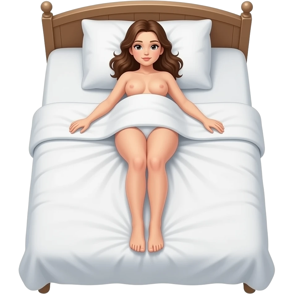 naked woman laying on the bed emoji