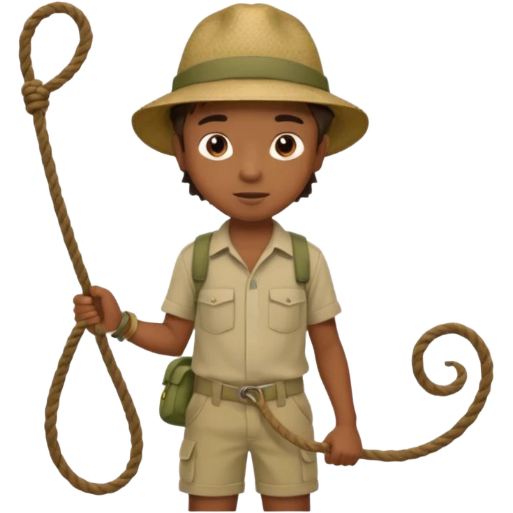 Boy carrying rope,Jungle Explorers. emoji