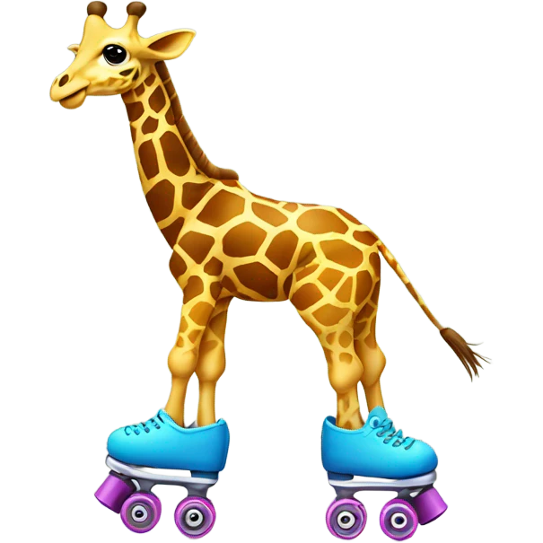 Giraffe on roller skates  emoji
