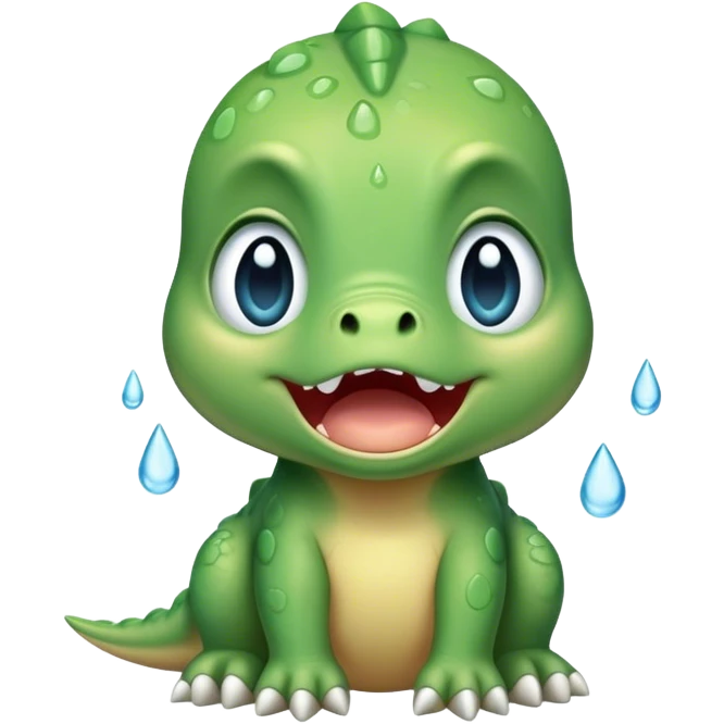 baby dinosaur crying tears sad emoji