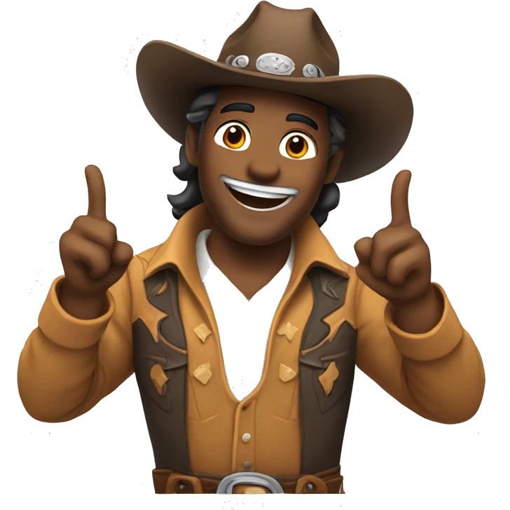 A happy cowboy with the good actitude emoji
