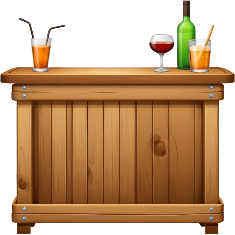 mesa alta tipo bar, de color madera natural emoji