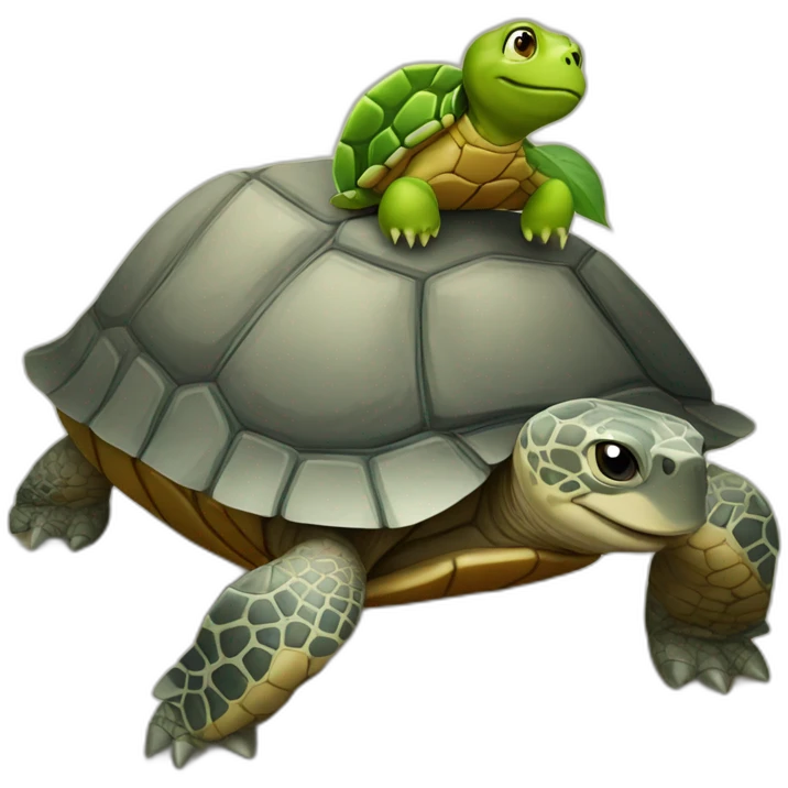 Loustre sur une tortue emoji
