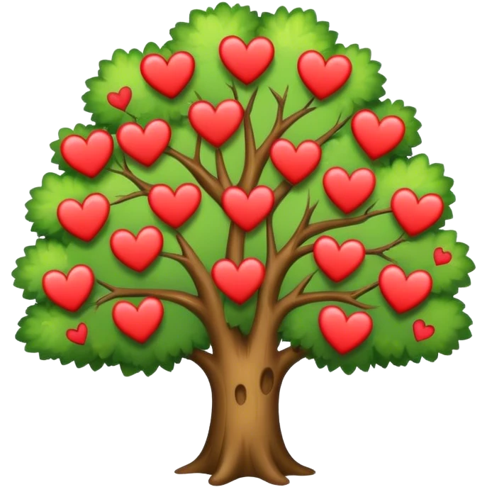 A tree with hearts in it emoji