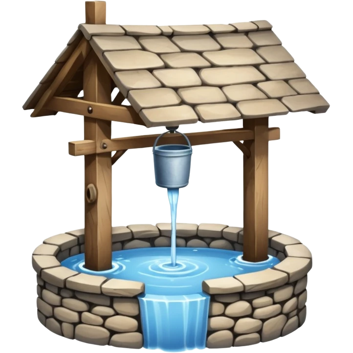 a water well - simple, traditional, no fancy superstructure emoji