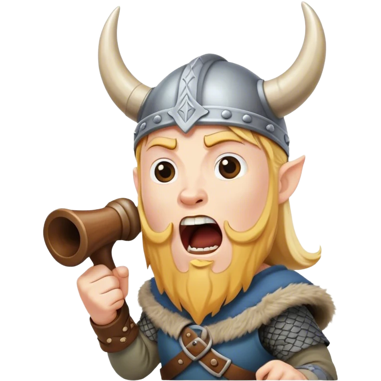 Grito de guerra con cuerno vikingo  emoji