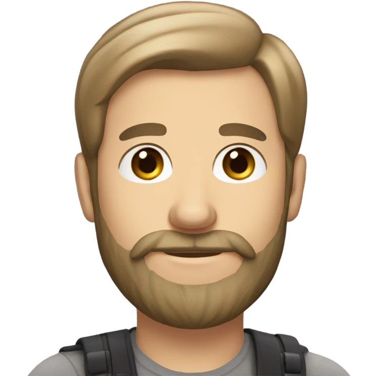 Man beard selfie holding phone emoji