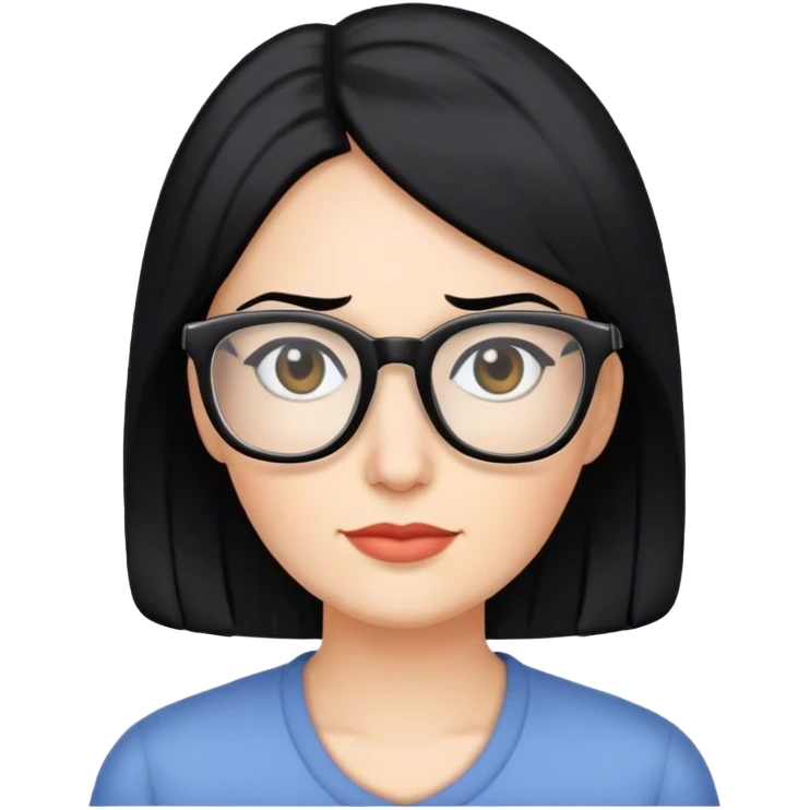A mom with black hair and glasses  emoji