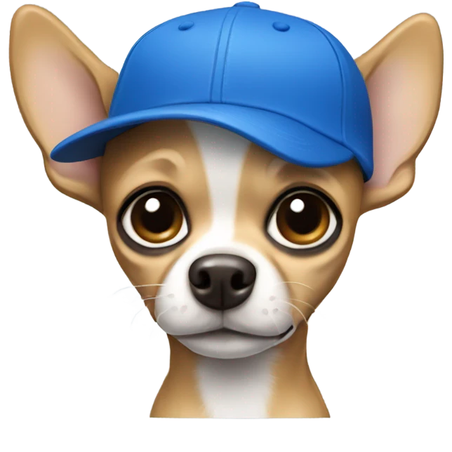 Chihuahua wearing blue baseball cap  emoji