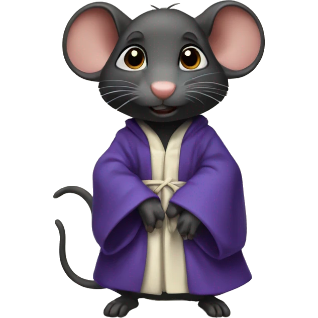 Black rat wearing robe emoji