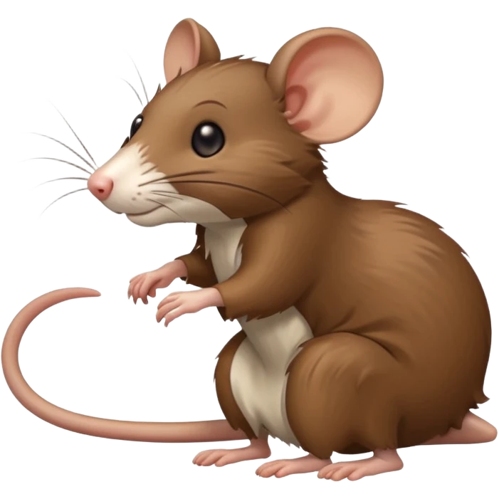a clumsy rat tripping over its own tail emoji