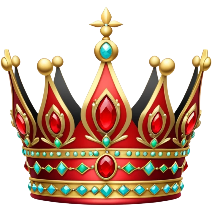 red and black royal crown emoji
