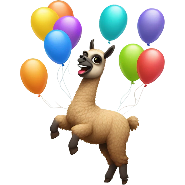 Dancing llama with balloons  emoji
